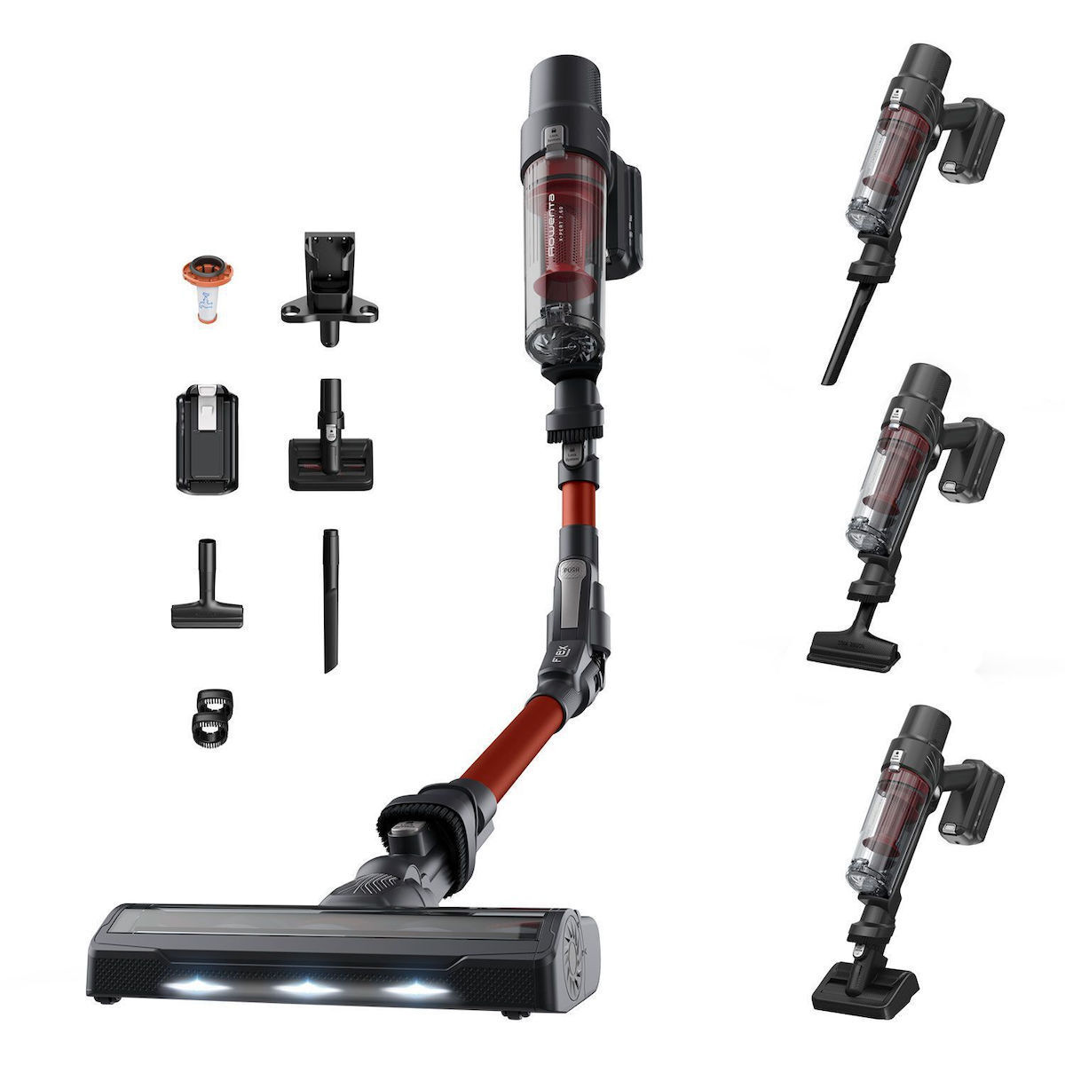 Rowenta X-Pert Flex 7.60 Επαναφορτιζόμενη 2 σε 1 Μαύρη