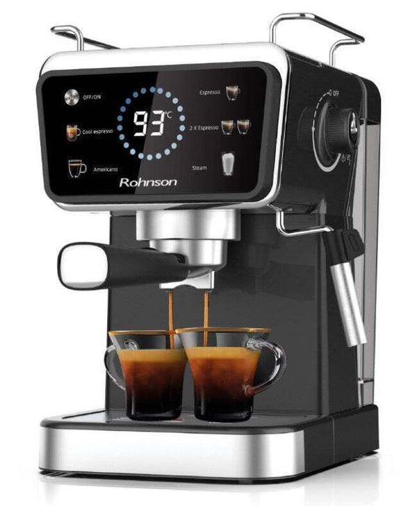 Rohnson Hot & Cold Ημιαυτόματη για Αλεσμένο Καφέ Μαύρη R-98015