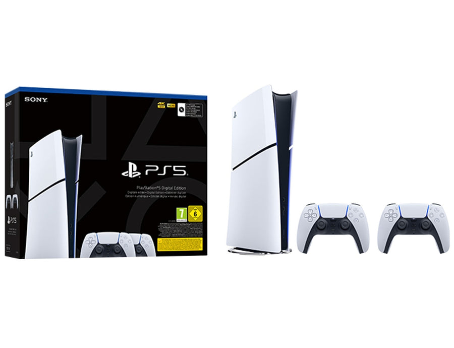 Περιεχόμενα συσκευασίας PlayStation 5 Slim Digital με 2 DualSense